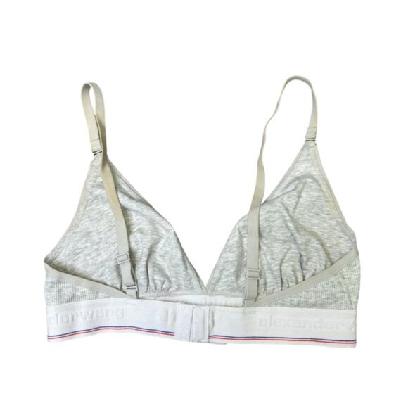 Alexander Wang Bodywear Gray/White Striped Bralette Size Medium - Picture 2 of 4
